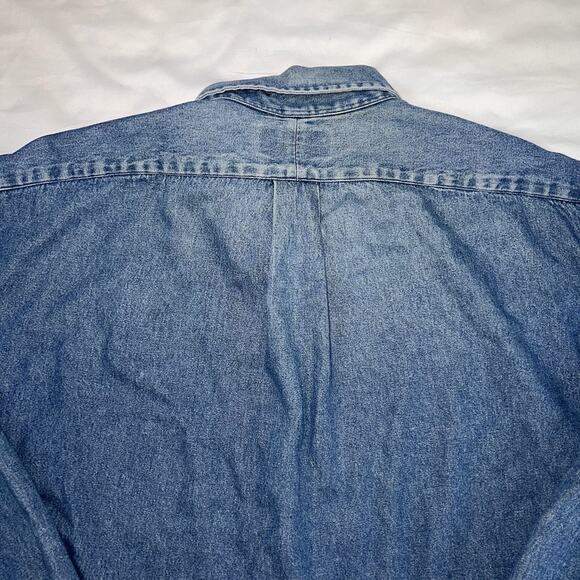 Ralph Lauren Blake Shirt Men’s Size XXL Blue Denim Button VTG *MODIFIED Sleeves - Picture 11 of 16